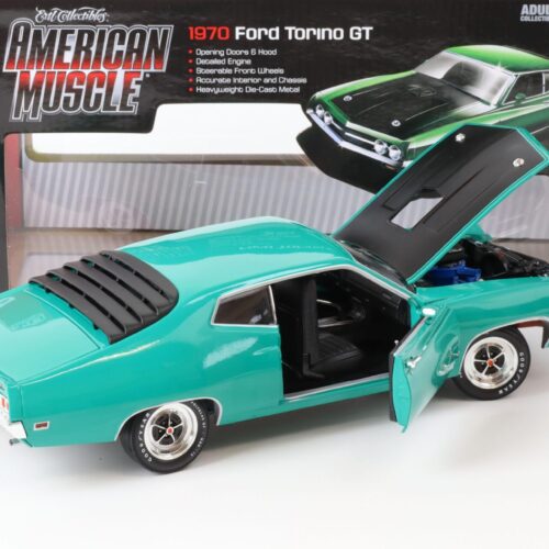 1:18 Auto World 1970 Ford Torino Cobra green/ black - Image 4