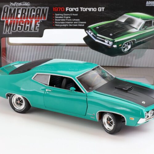 1:18 Auto World 1970 Ford Torino Cobra green/ black - Image 2
