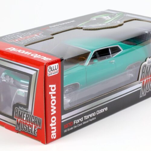 1:18 Auto World 1970 Ford Torino Cobra green/ black - Image 5