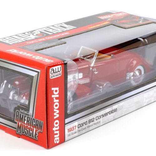 1:18 Auto World 1937 Cord 812 Convertible Car Cover Road Track red