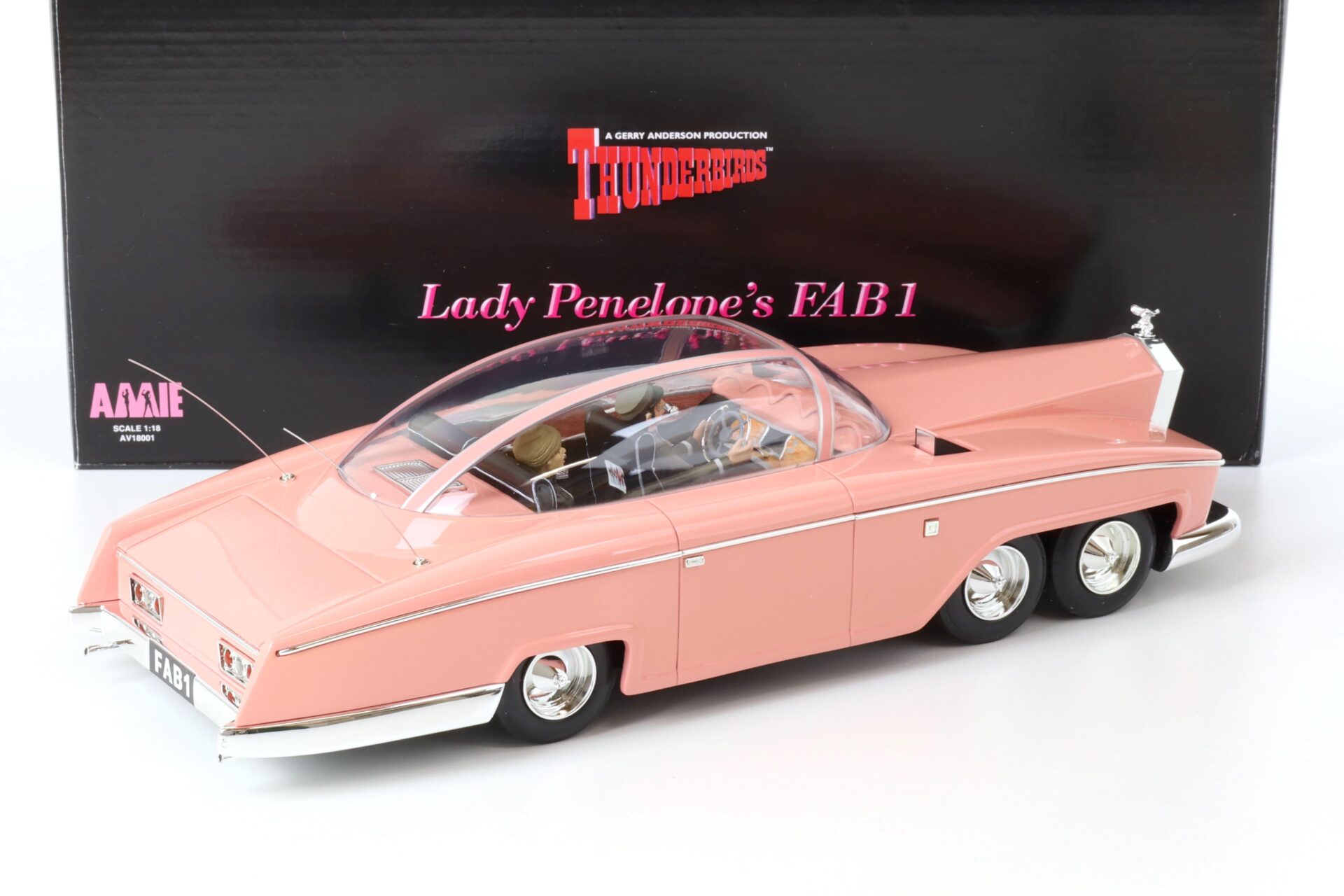 1:18 AMIE Rolls Royce Lady Penelope´s FAB1 Thunderbirds pink with figures