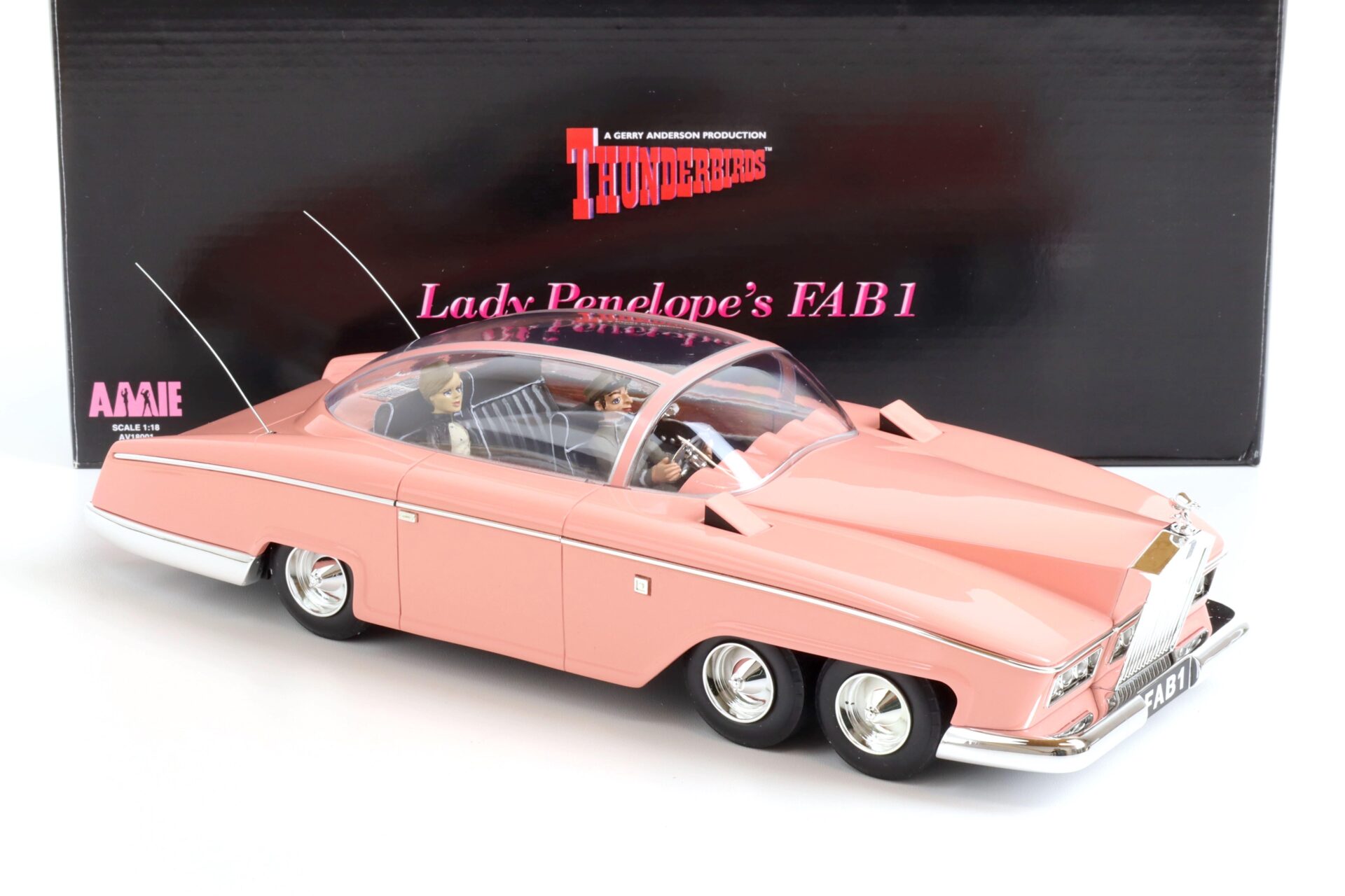 1:18 AMIE Rolls Royce Lady Penelope´s FAB1 Thunderbirds pink with figures