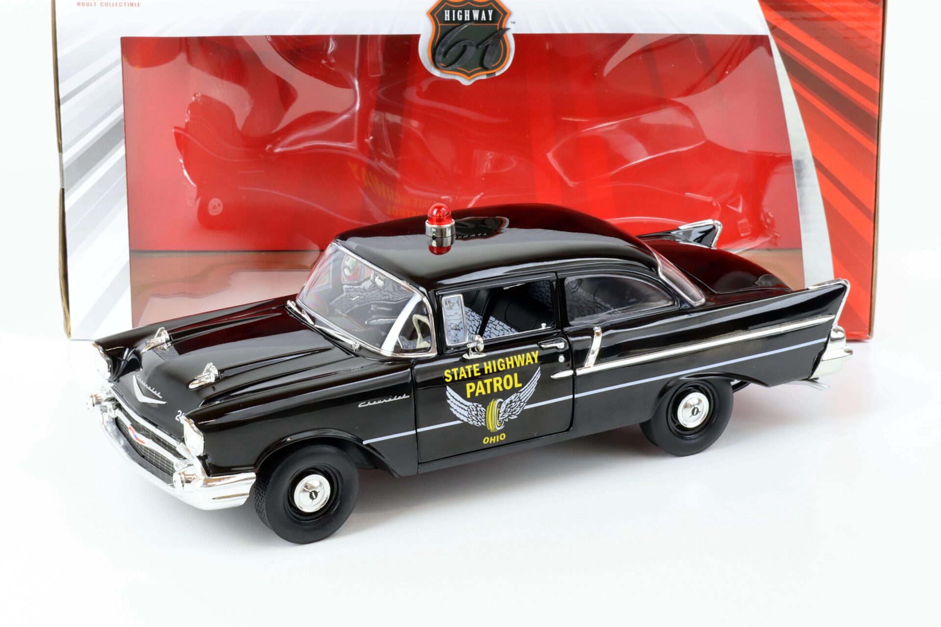 ID 67713 orig.jpg 1:18 Highway61 1957 Chevrolet Bel Air 150 Sedan Ohio State Highway Patrol black