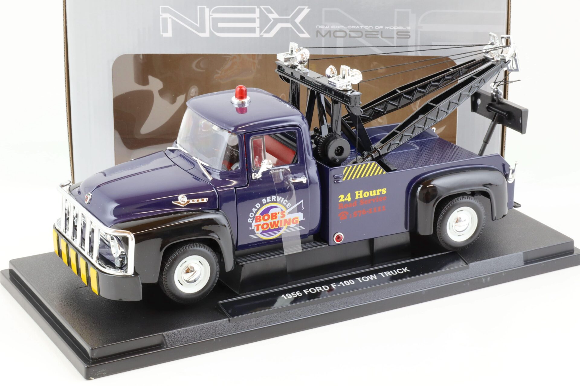 ID 70177 orig 1.jpg 1:18 Welly NEX 1956 Ford F-100 Tow Truck Abschlepper Bob´s Towing blue