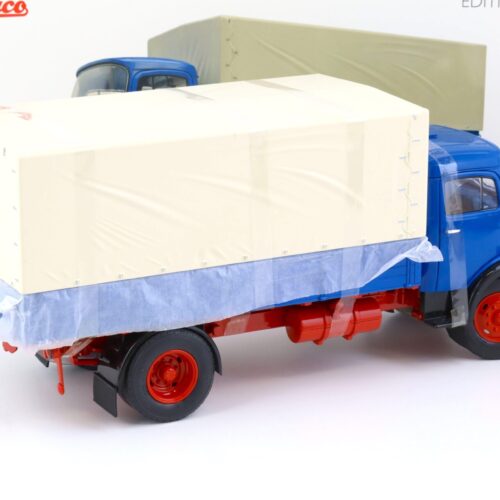 1:18 Schuco Mercedes L911 Pritsche + Plane LKW blue Die-Cast