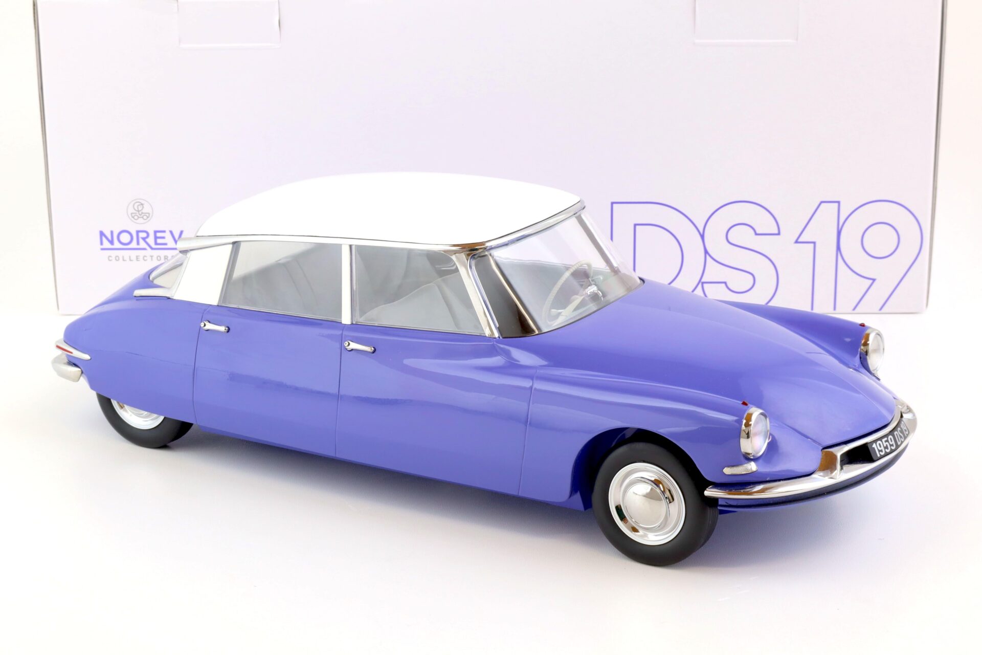 1:12 Norev Citroen DS 19 Bleu Delphinium blue & Blanc white 1959