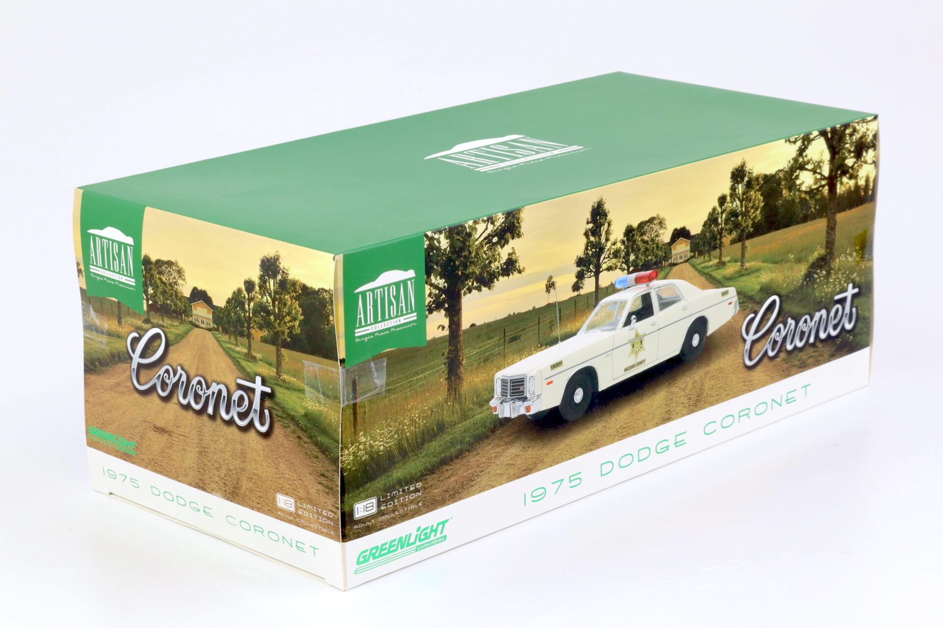 1:18 Greenlight 1975 Dodge Coronet Hazzard Country Sheriff Police