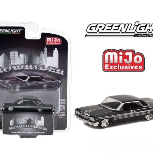 1:64 Greenlight MIJO Exclusives Lowrider 1964 Chevrolet Impala black/ silver - Image 1