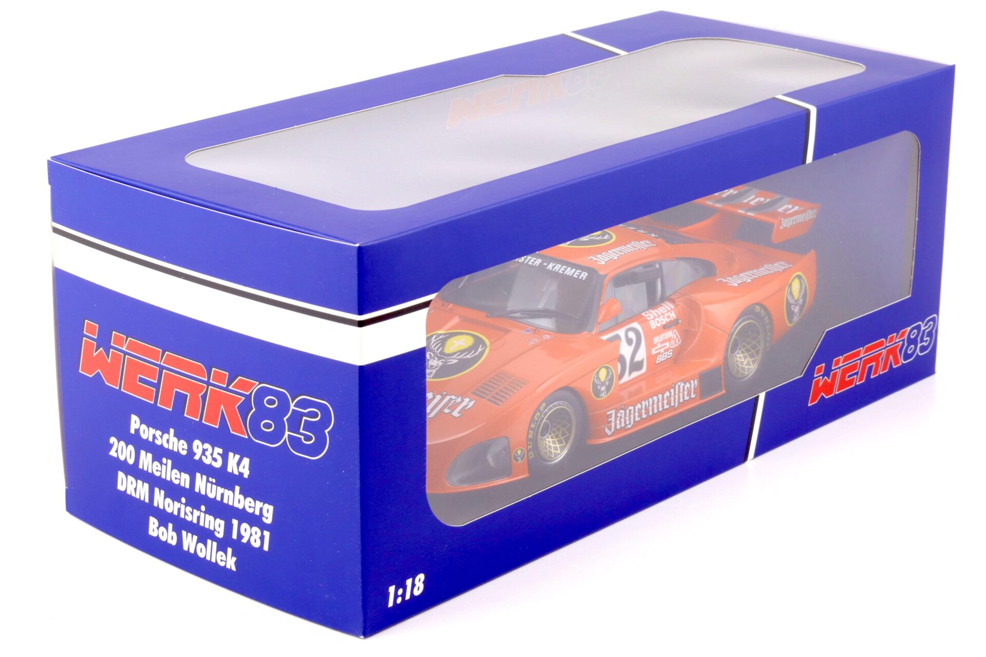 1:18 WERK83 Kremer Porsche 935 K4 #52 Jägermeister Nürburgring DRM 1981 Wollek
