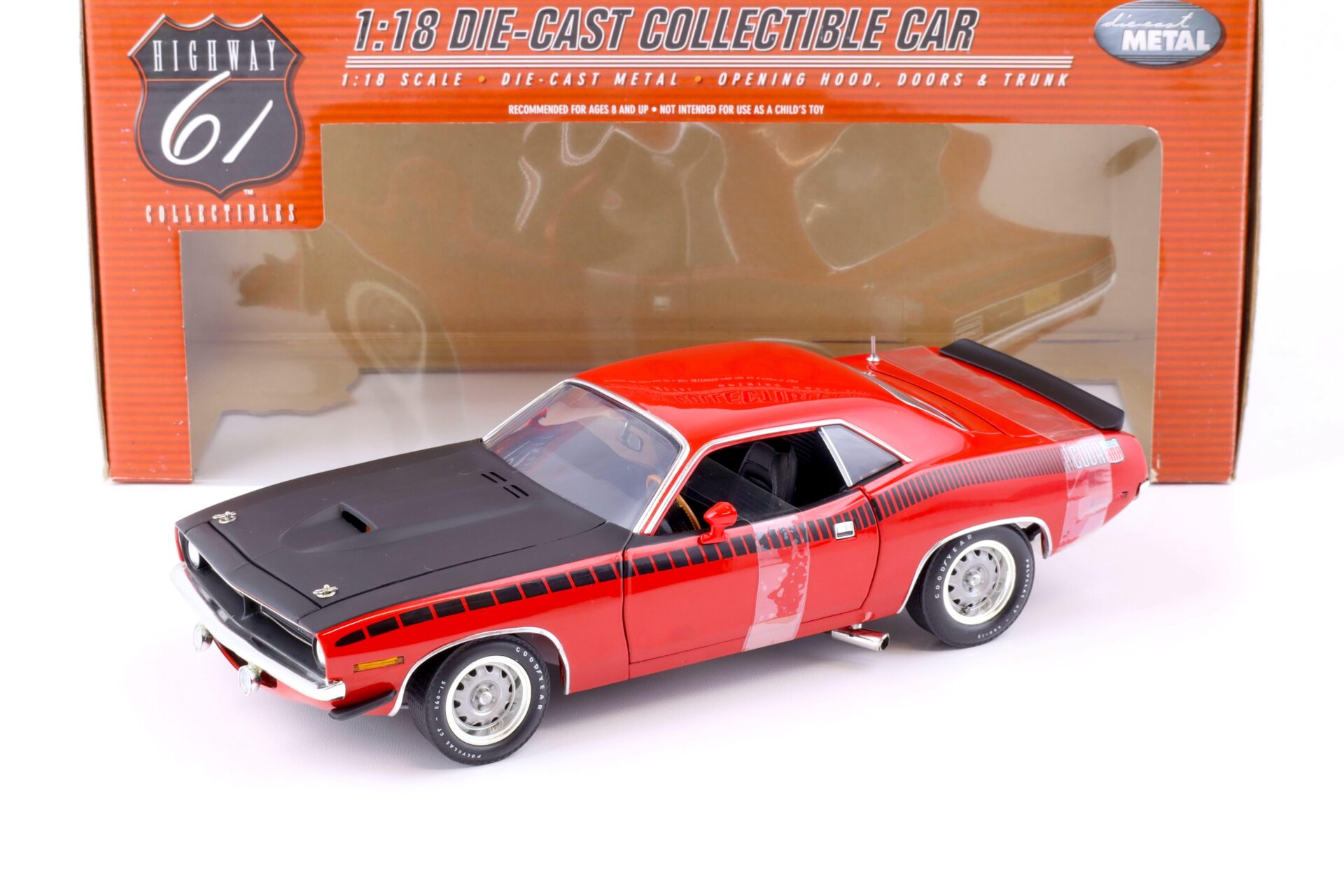 ID 74665 orig 1.jpg 1:18 Highway61 Plymouth Cuda AAR Coupe 1970 red/ black 50468