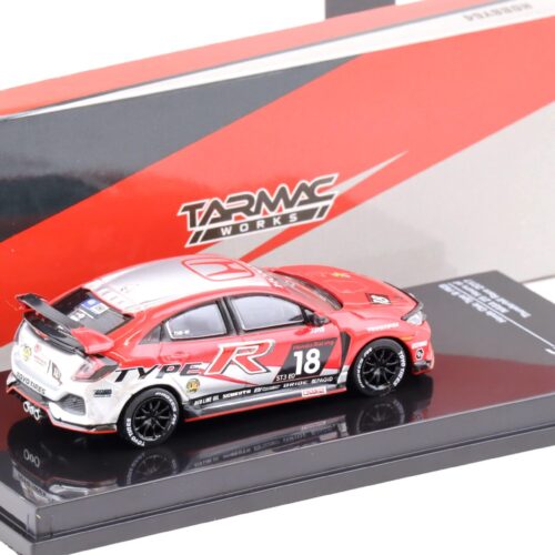 1:64 Tarmac Works Honda Civic Type R FK8 NASA 25 Hours of Thunderhill Race 2017 #18 red / silver