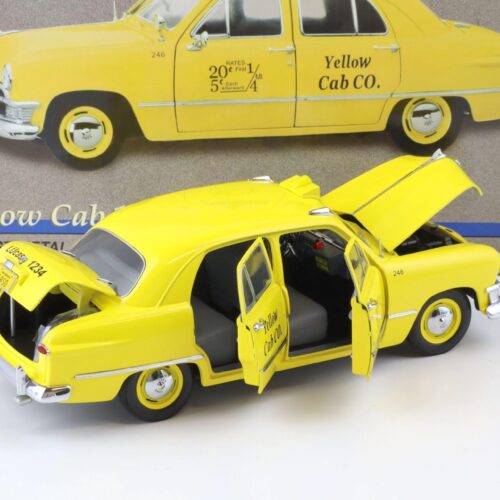 1:18 Precision Miniatures 1950 Ford Deluxe yellow Cab Taxi