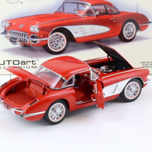 1:18 AUTOart Chevrolet Corvette 1959 with Hardtop Roman red 71141 - Image 4