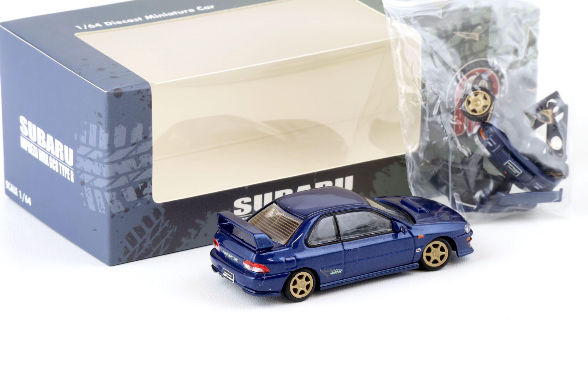 1:64 BMC BM Creations Subaru Impreza WRX Type-R 3-6 Gen. LHD blue + parts