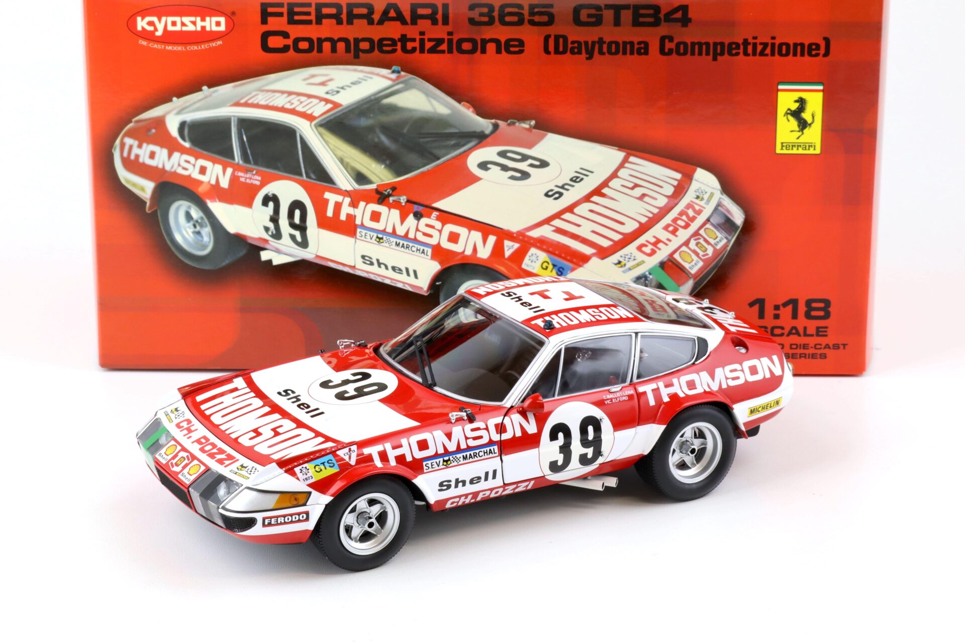 ID 76051 orig.jpg 1:18 Kyosho Ferrari 365 GTB4 Daytona Competizione Coupe #39 Thomson red