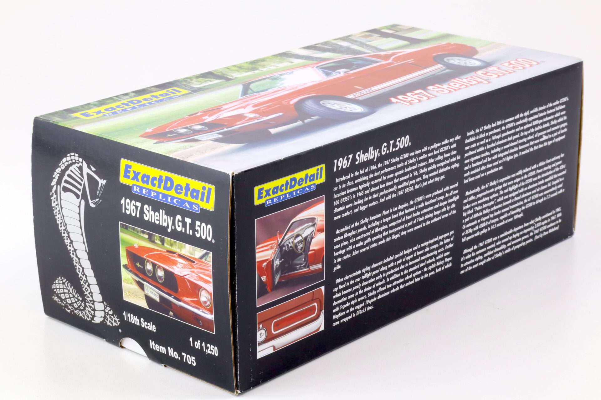 1:18 Exact Detail 1967 Ford Mustang Shelby GT500 Coupe Candyapple red