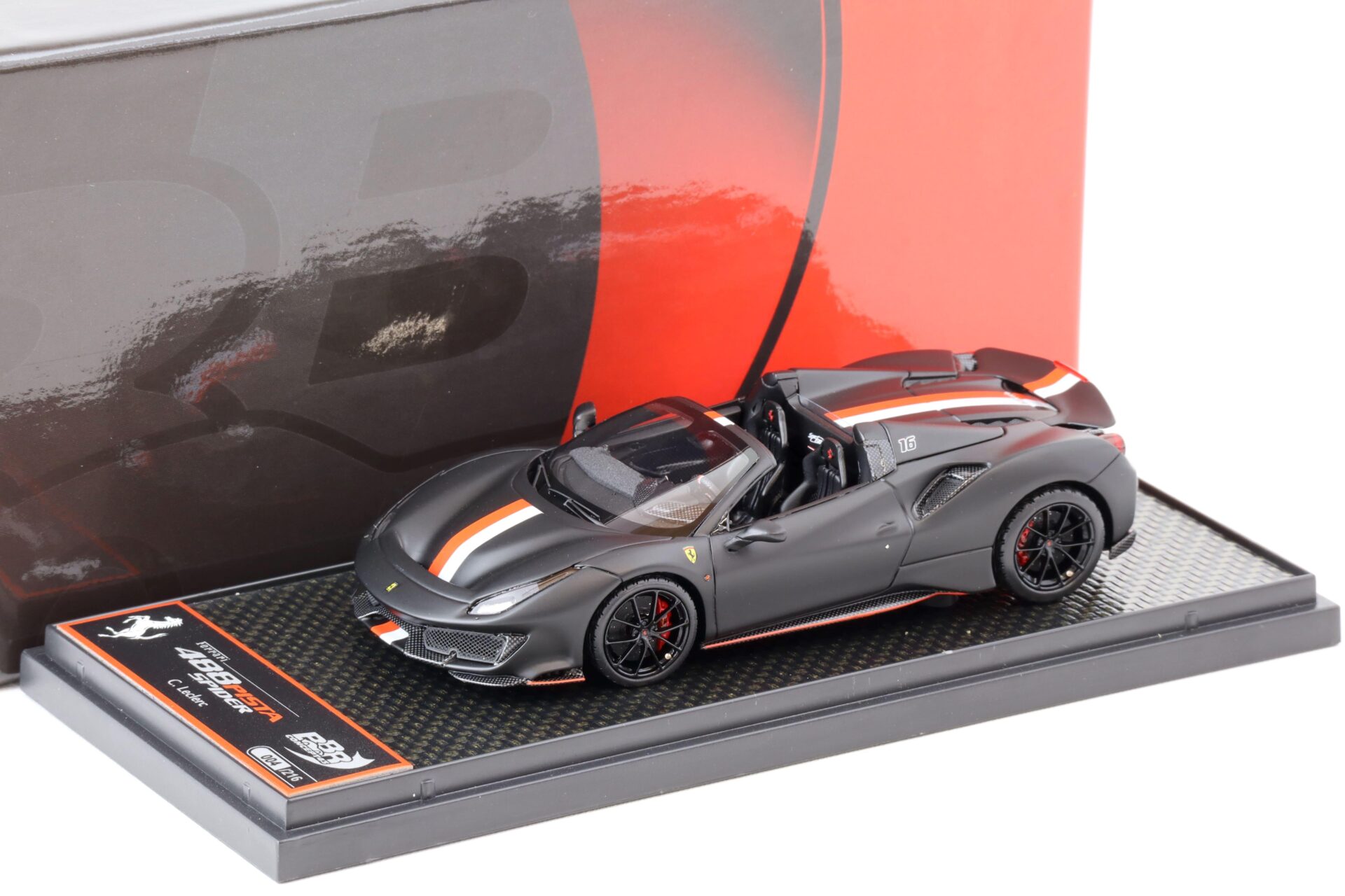 1:43 BBR Ferrari 488 Pista Spider Charles Leclerc SPIDER VERSION - Limited 216 pcs.