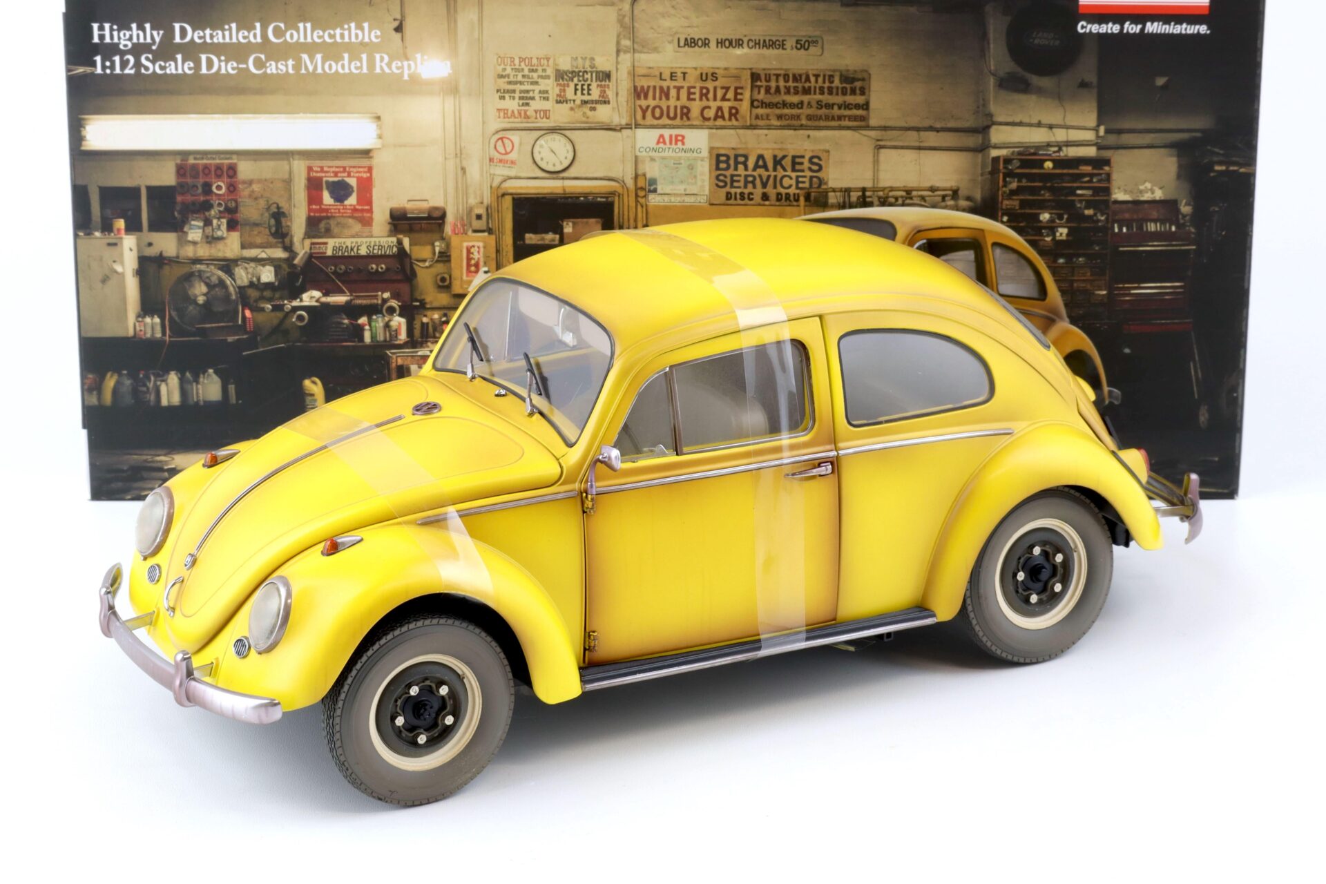 ID 77380 orig 1.jpg 1:12 Sun Star 1961 VW Beetle Käfer Saloon yellow bee rusty and dusty Version 5219
