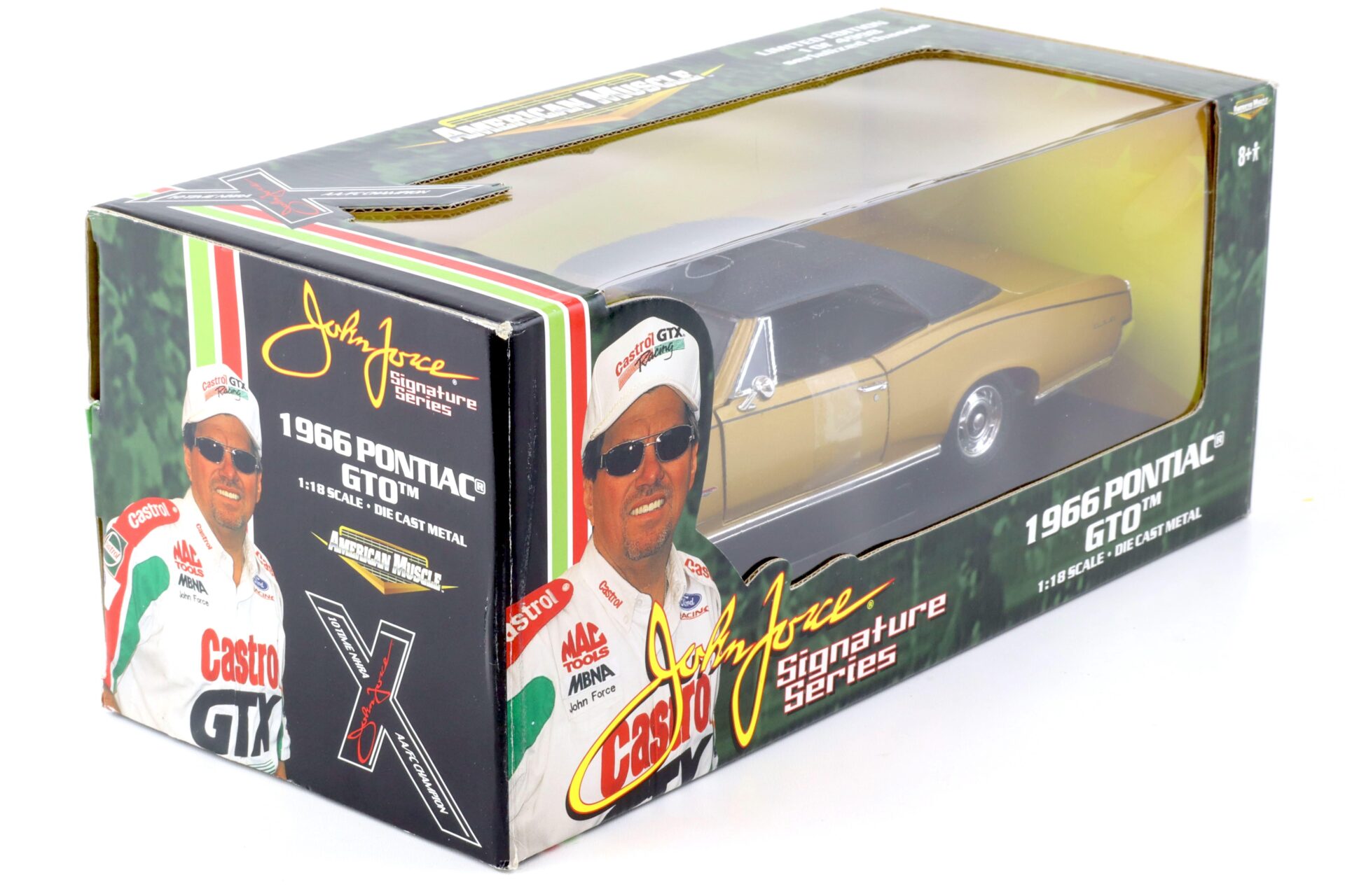 1:18 ERTL American Muscle 1966 Pontiac GTO John Force gold metallic/ black