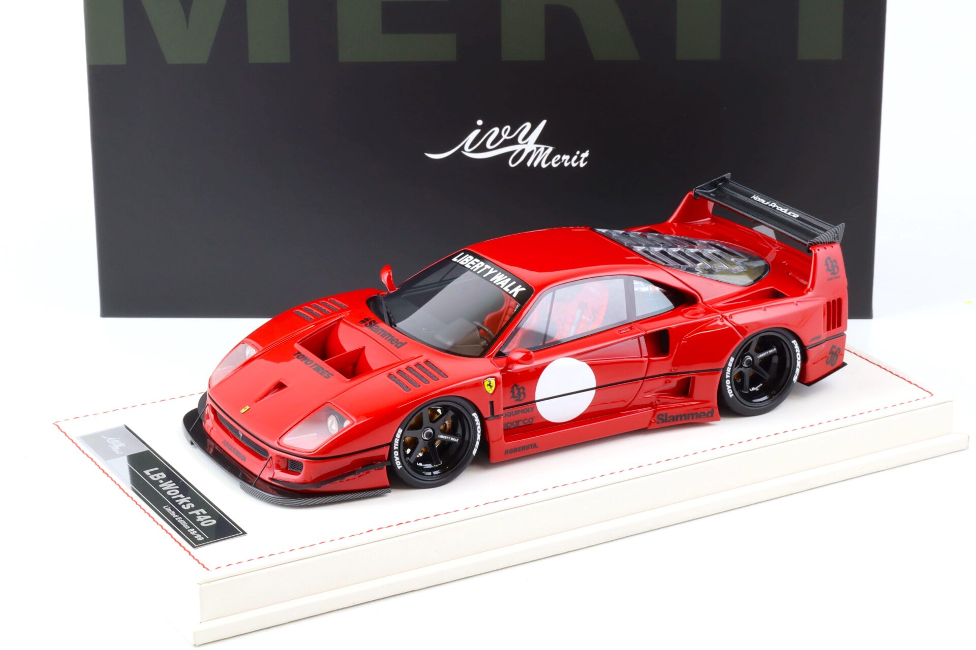 1:18 Ivy Model Merit Ferrari F40 LB Works LBWK Rosso Corsa red - Limited 99 pcs.