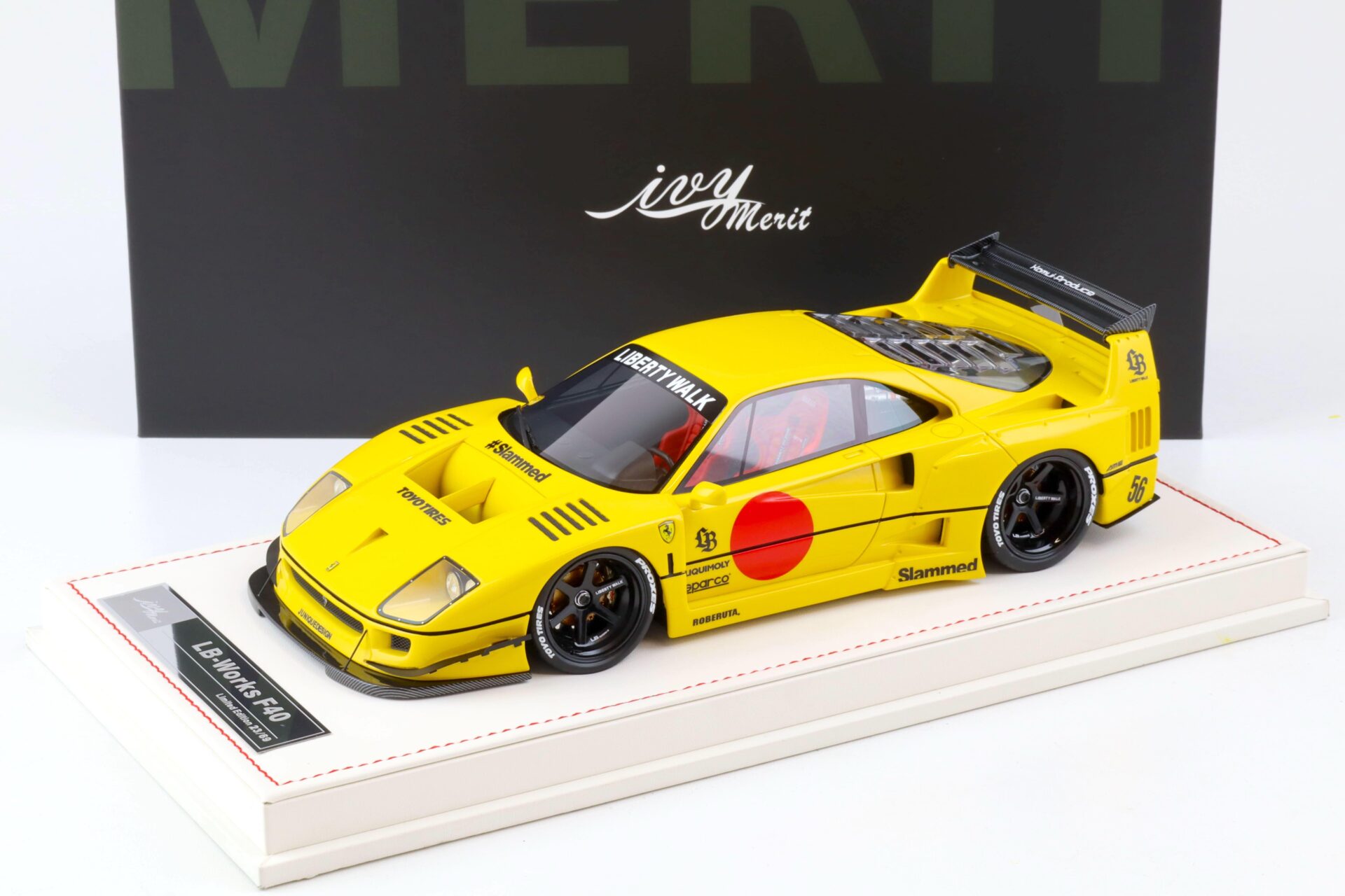 ID 78009 orig 1.jpg 1:18 Ivy Model Merit Ferrari F40 LB Works LBWK Modena yellow - Limited 69 pcs.