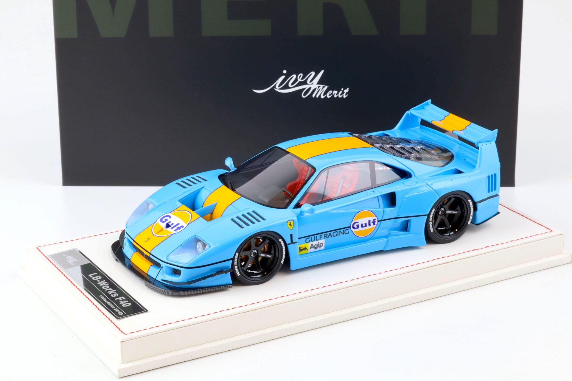 ID 78021 orig 1.jpg 1:18 Ivy Model Merit Ferrari F40 LB Works LBWK Gulf blue - Limited 69 pcs.
