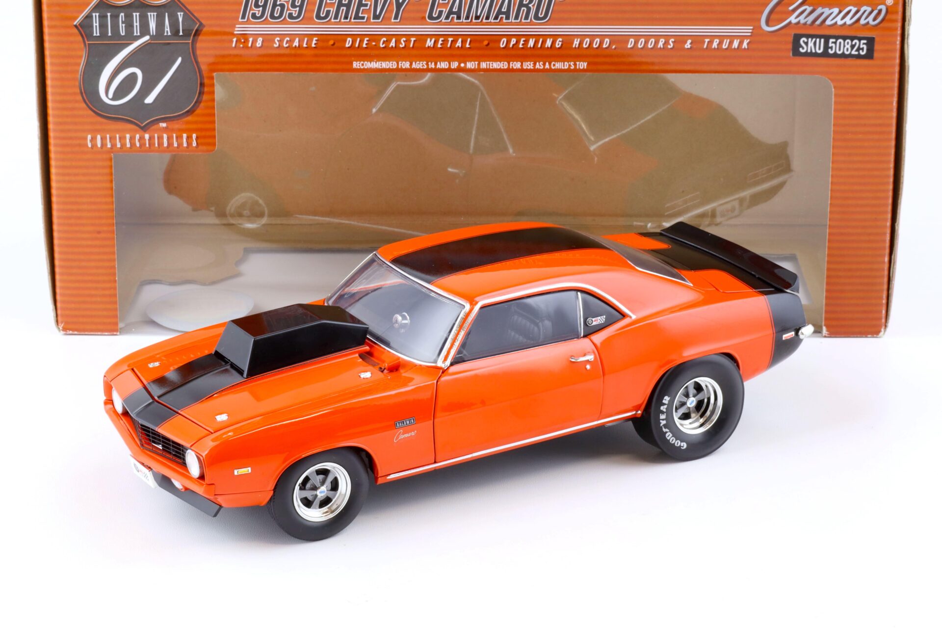 ID 79129 orig 1.jpg 1:18 Highway61 Baldwin Motion 1969 Chevrolet Camaro Pro Stock hugger orange