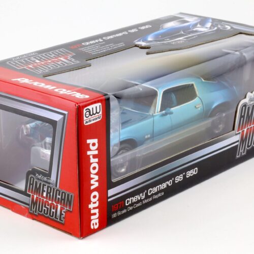 1:18 Auto World 1971 Chevrolet Chevy Camaro SS 350 Coupe blue metallic
