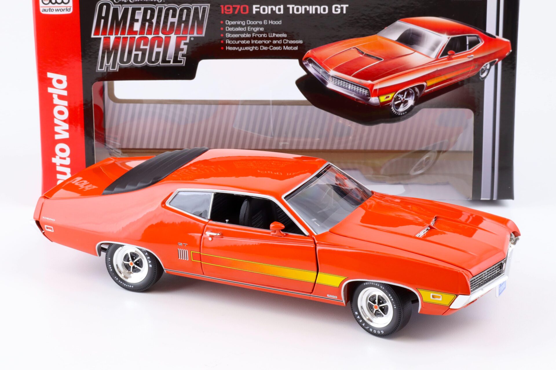 1:18 Auto World 1970 Ford Torino GT Coupe orange