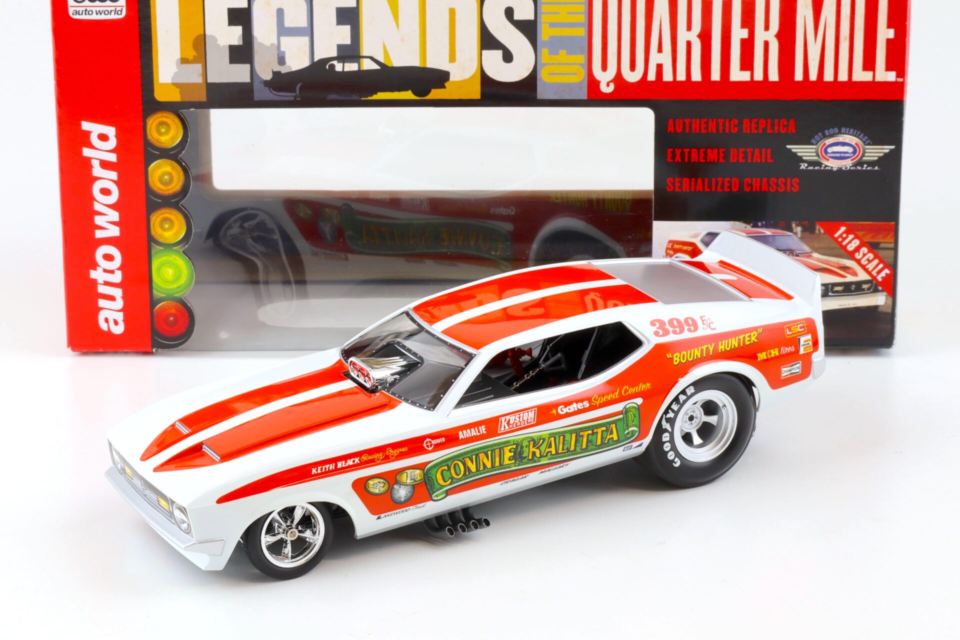ID 79846 orig 1.jpg 1:18 Auto World 1972 Ford Mustang NHRA Funny Car Connie Kalitta 399 F/C red/ white