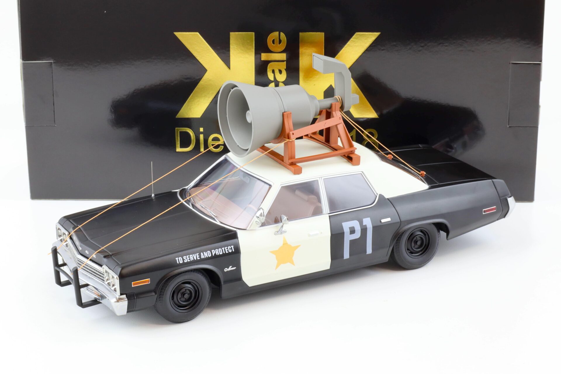 ID 80072 orig 1.jpg 1:18 KK-Scale 1974 Dodge Monaco Sedan Blues Brothers Bluesmobile with Speaker