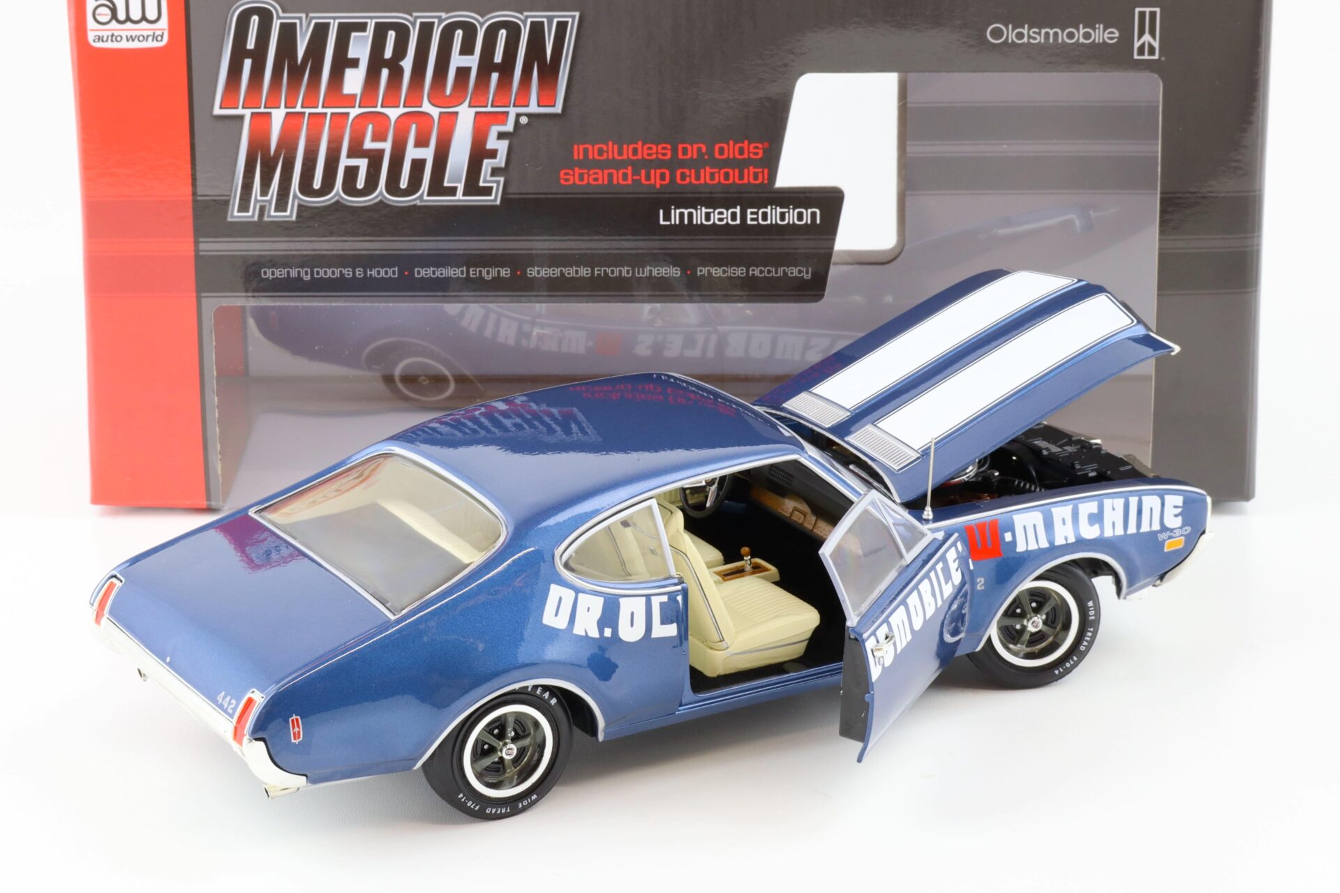 1:18 Auto World 1969 Oldsmobile 442 W-30 Coupe Dr. OldsmobileÂ´s W-Machine blue