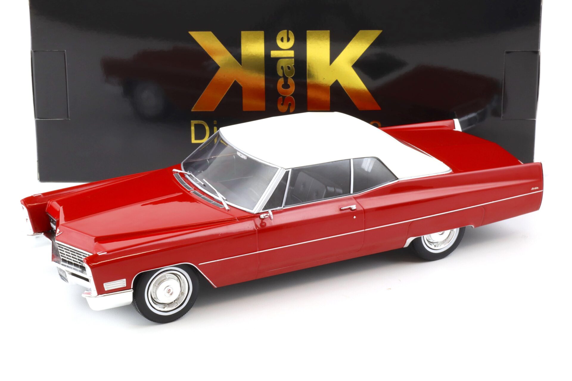 ID 80744 orig 1.jpg 1:18 KK-Scale Cadillac DeVille Convertible with Softtop 1967 red/ white