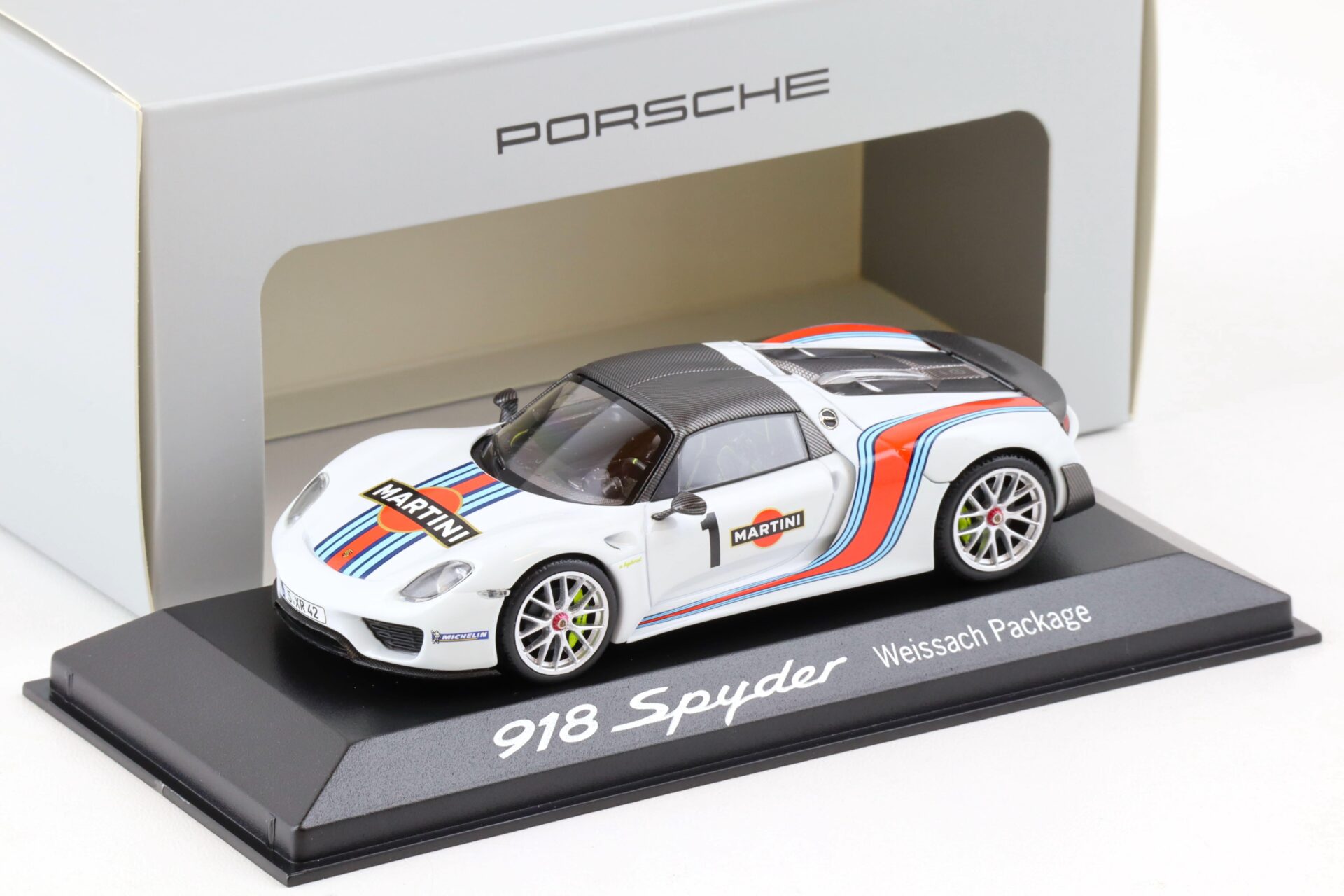 ID 80880 orig.jpg 1:43 Minichamps Porsche 918 Spyder Weissach Package #1 Martini WAP DEALER