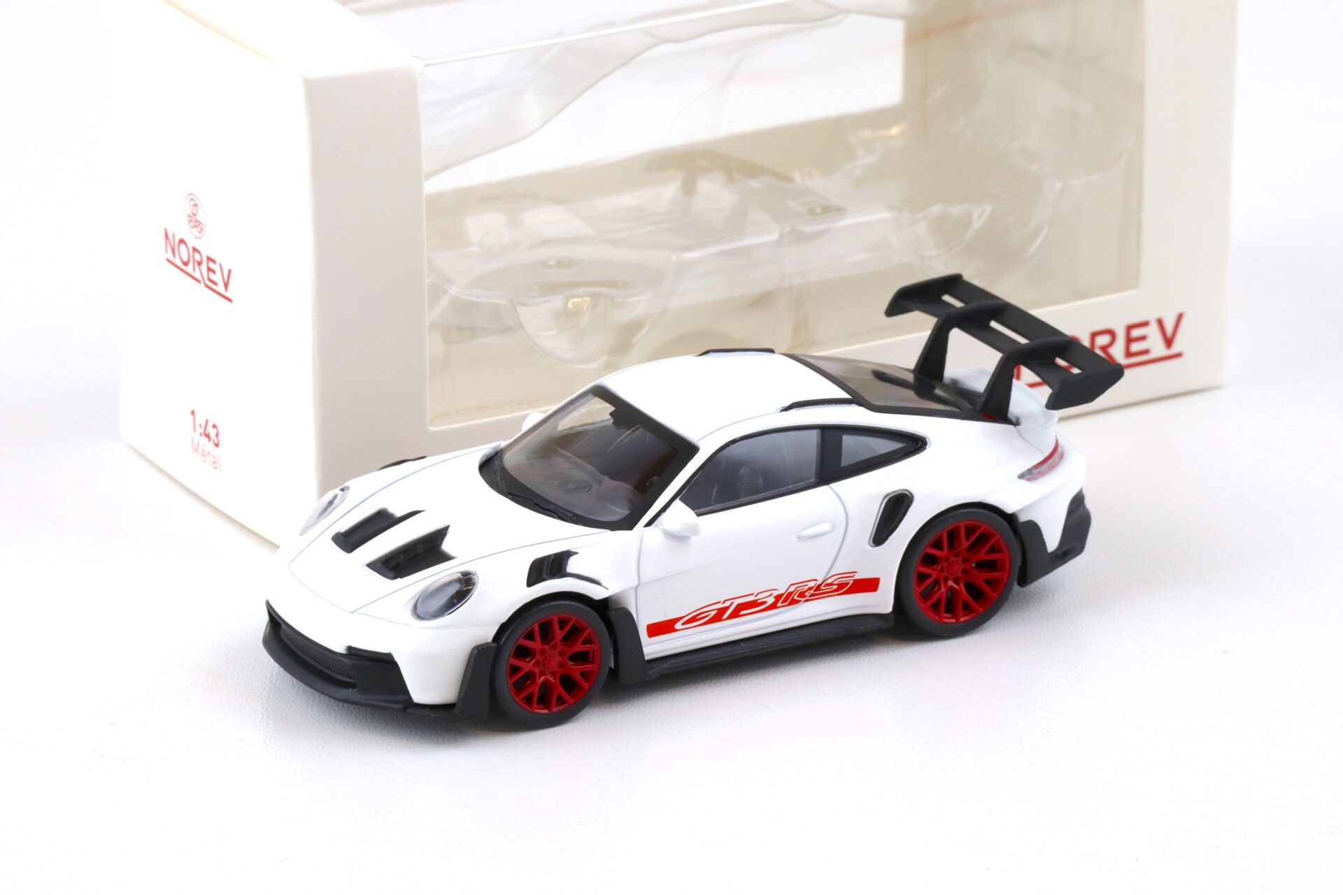 1:43 Norev Jet Car Porsche 911 (992) GT3 RS white/ pyro red 2022