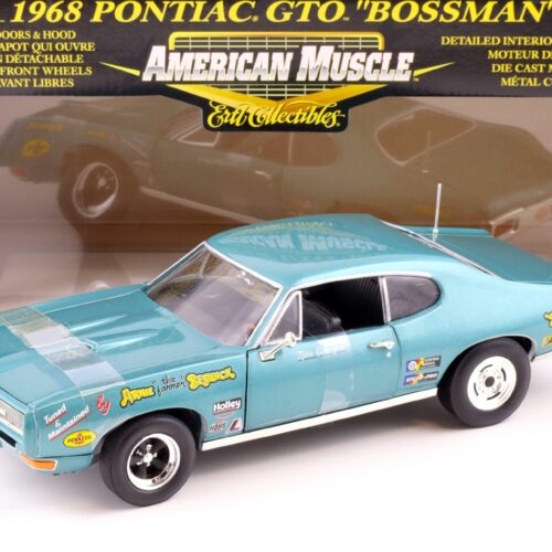1:18 ERTL 1968 Pontiac GTO Coupe BOSSMAN Arnie Beswick the Farmer blue - Image 1