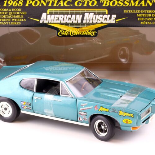 1:18 ERTL 1968 Pontiac GTO Coupe BOSSMAN Arnie Beswick the Farmer blue - Image 2