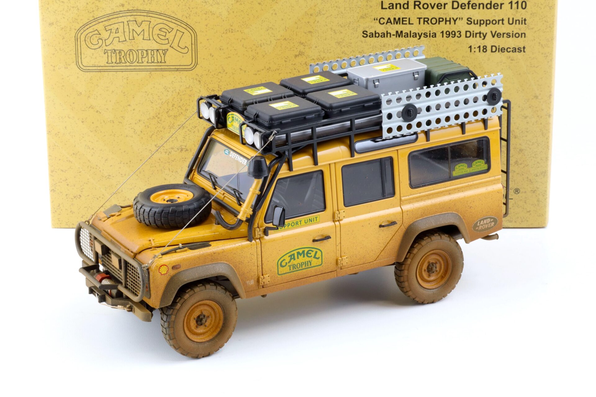 1:18 Almost Real Land Rover Defender 110 Camel Trophy Support Unit 1993 Dirty Version