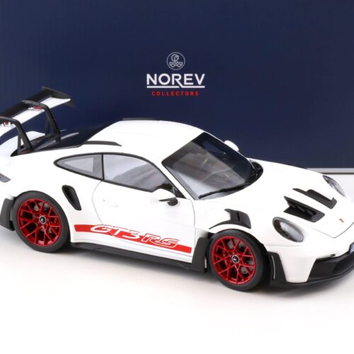 1:18 Norev Porsche 911 (992) GT3 RS Coupe 2022 white/ pyro red - Image 2