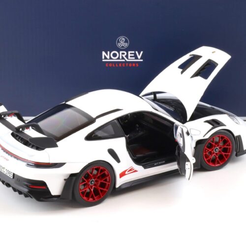 1:18 Norev Porsche 911 (992) GT3 RS Coupe 2022 white/ pyro red - Image 4