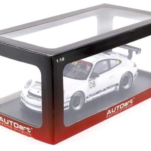 1:18 AUTOart Porsche 911 (997) GT3 PROMO CUP Car 2008 white #08 - Image 4