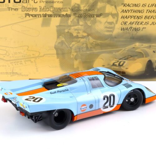 1:18 AUTOart Porsche 917K Steve McQueen 24h Le Mans #20 GULF blue 80030