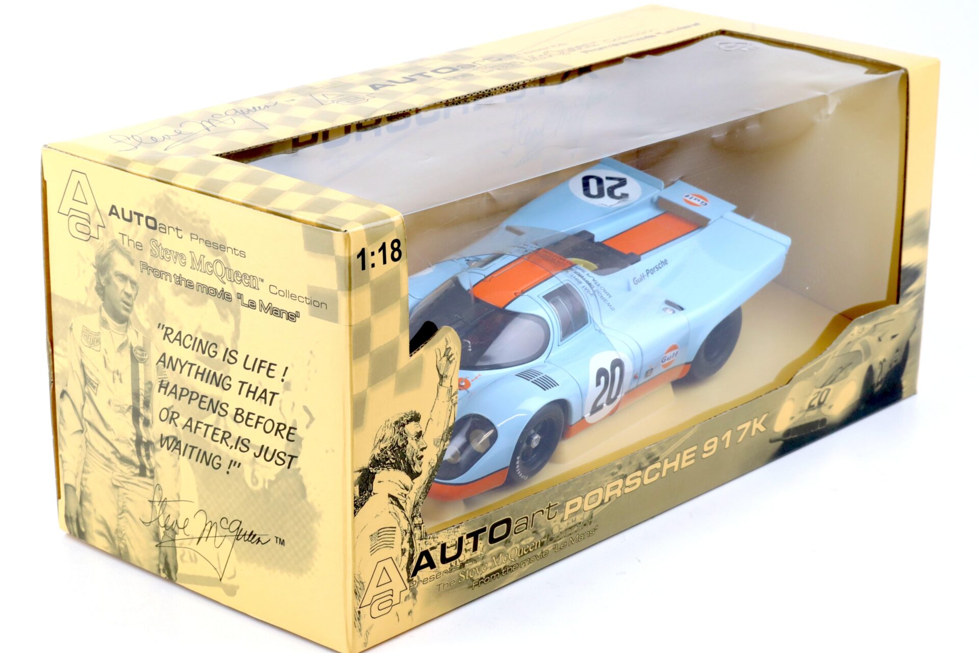 1:18 AUTOart Porsche 917K Steve McQueen 24h Le Mans #20 GULF blue 80030
