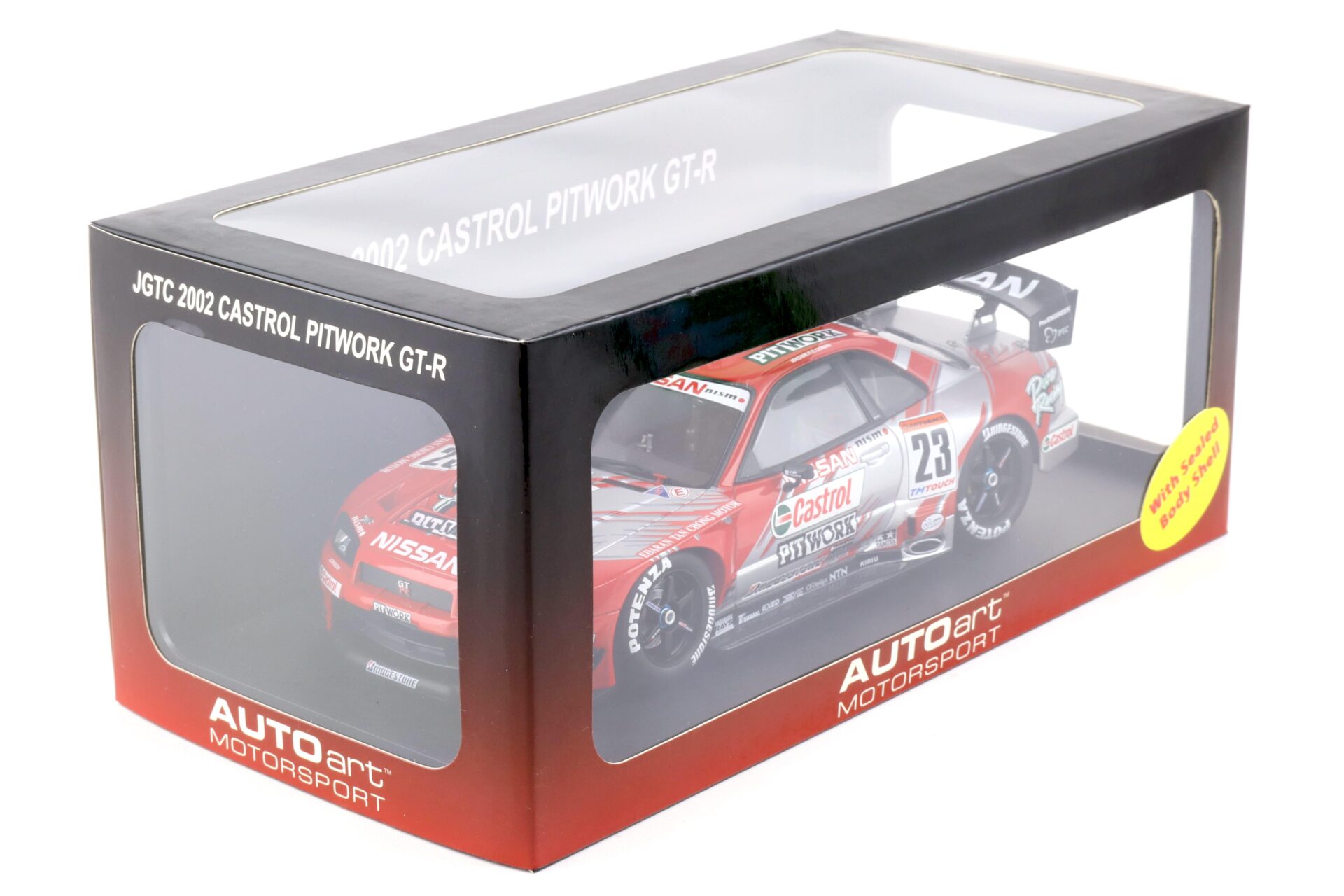 1:18 AUTOart Nissan Skyline R34 GT-R JGTC 2002 Castrol Pitwork #23 red 80278
