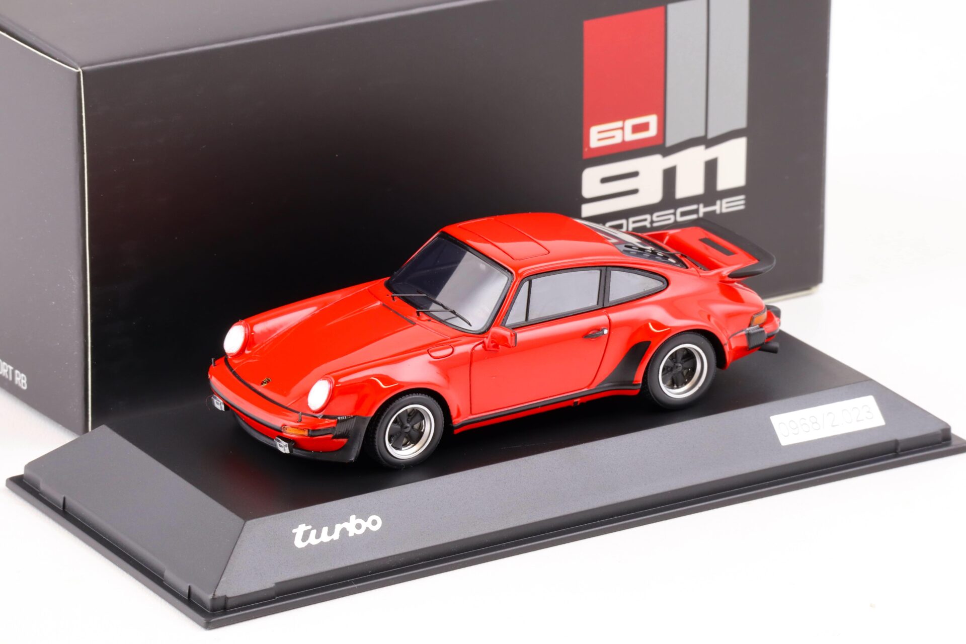 ID 84567 orig.jpg 1:43 Spark Porsche 911 (930) Turbo 3.0 Indian red 60 Years 911 DEALER VERSION