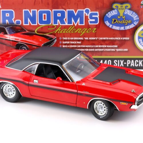 1:18 Greenlight 1970 Dodge Challenger R/T 440 SIX-Pack MR.Norm´s red/ black