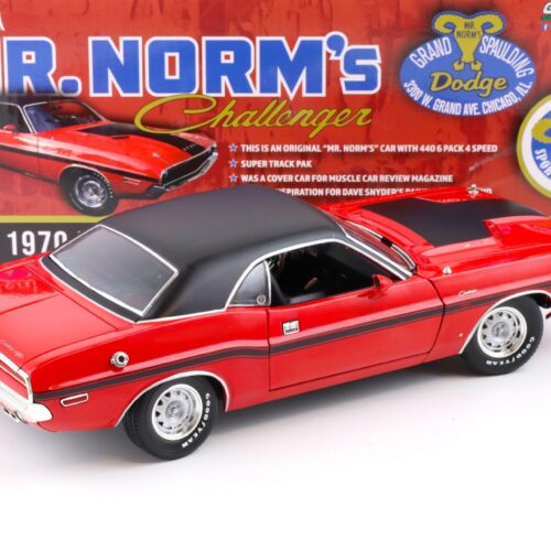 1:18 Greenlight 1970 Dodge Challenger R/T 440 SIX-Pack MR.Norm´s red/ black