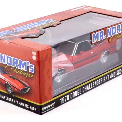 1:18 Greenlight 1970 Dodge Challenger R/T 440 SIX-Pack MR.Norm´s red/ black