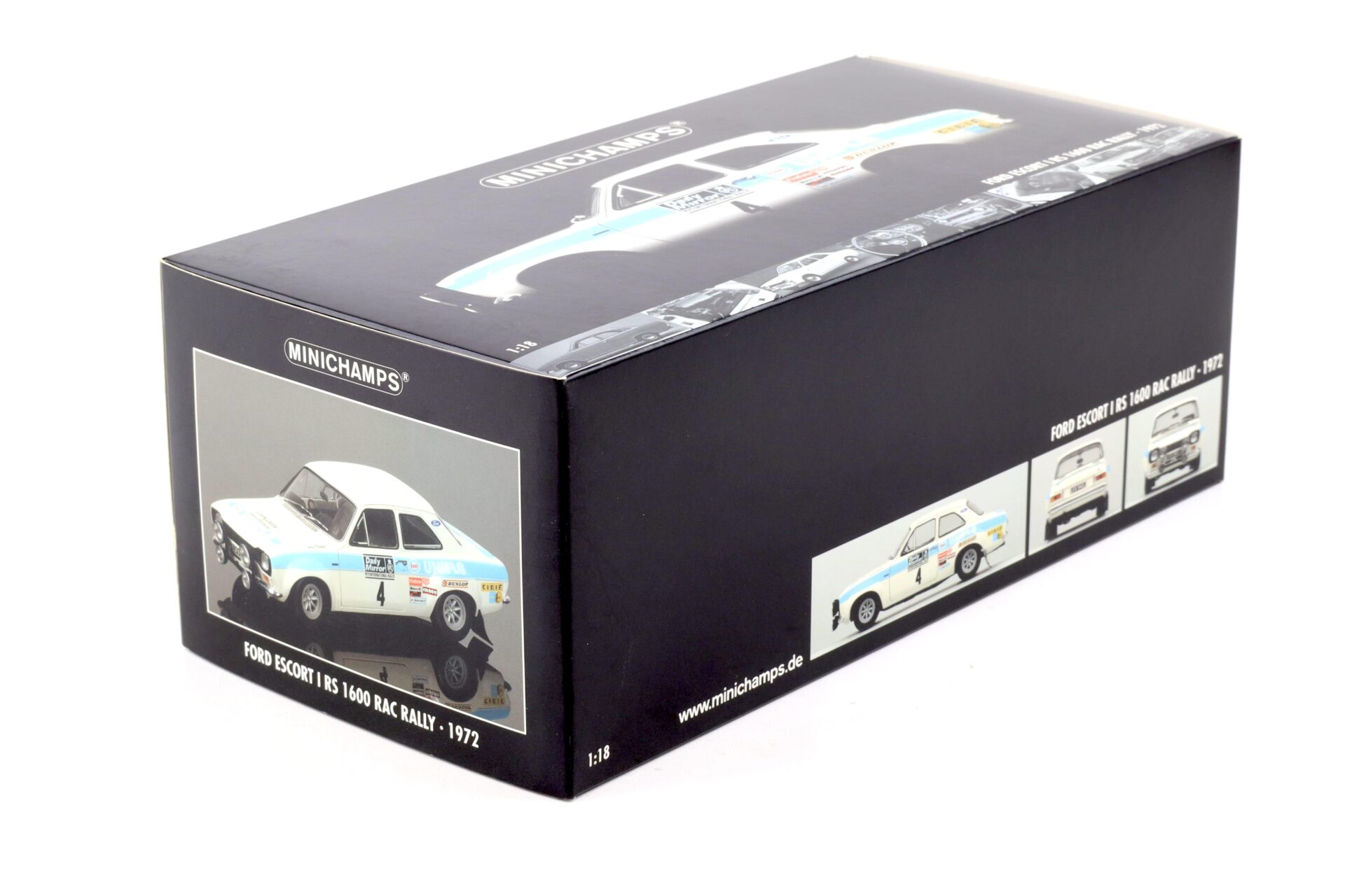 1:18 Minichamps Ford Escort I RS 1600 RAC Rally 1972 Winners Clark/ Mason #4
