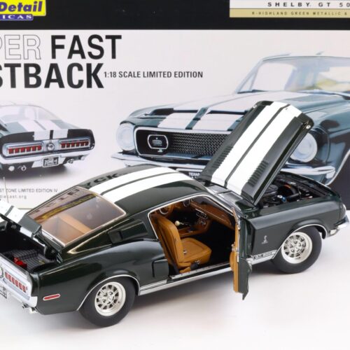 1:18 Exact Detail 1968 Shelby GT500 Super Fast Fastback green/ white stripes